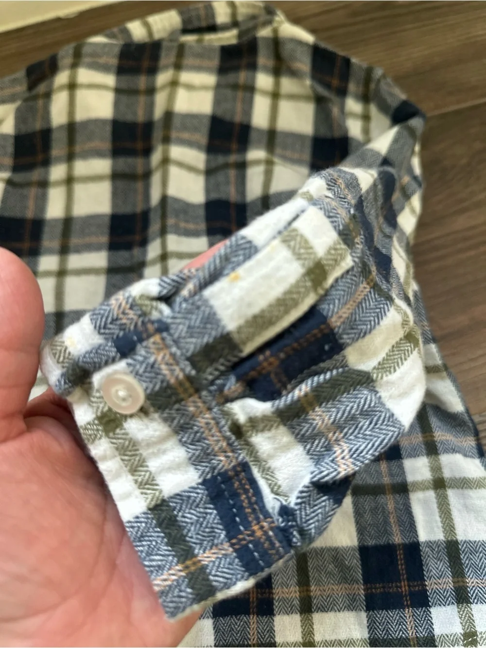 Bundle of boys long sleeve Kids Plaid Button-Up Shirt - Blue & Cream Brown